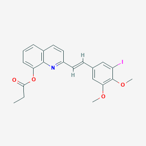 molecular formula C22H20INO4 B5474460 2-[2-(3-iodo-4,5-dimethoxyphenyl)vinyl]-8-quinolinyl propionate 