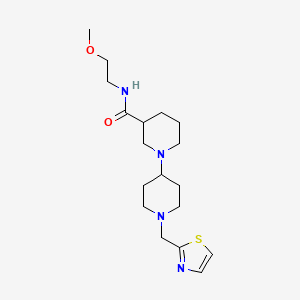 molecular formula C18H30N4O2S B5474469 N-(2-methoxyethyl)-1'-(1,3-thiazol-2-ylmethyl)-1,4'-bipiperidine-3-carboxamide 