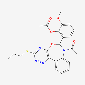 2-[7-acetyl-3-(propylthio)-6,7-dihydro[1,2,4]triazino[5,6-d][3,1]benzoxazepin-6-yl]-6-methoxyphenyl acetate