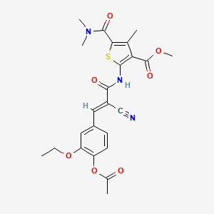 molecular formula C24H25N3O7S B5474477 methyl 2-({3-[4-(acetyloxy)-3-ethoxyphenyl]-2-cyanoacryloyl}amino)-5-[(dimethylamino)carbonyl]-4-methyl-3-thiophenecarboxylate 