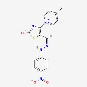 4-(4-methylpyridin-1-ium-1-yl)-5-[(Z)-[(4-nitrophenyl)hydrazinylidene]methyl]-1,3-thiazol-2-olate