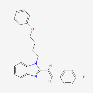 molecular formula C25H23FN2O B5474495 2-[2-(4-fluorophenyl)vinyl]-1-(4-phenoxybutyl)-1H-benzimidazole 