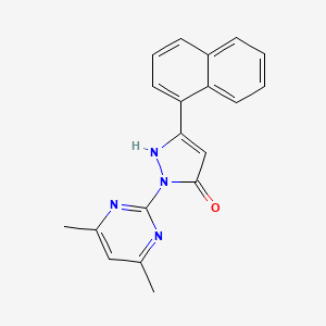 molecular formula C19H16N4O B5474502 1-(4,6-dimethylpyrimidin-2-yl)-3-(naphthalen-1-yl)-1H-pyrazol-5-ol 