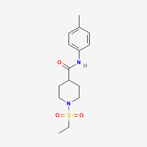 molecular formula C15H22N2O3S B5474526 1-(ethylsulfonyl)-N-(4-methylphenyl)piperidine-4-carboxamide 