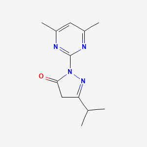 molecular formula C12H16N4O B5474569 2-(4,6-dimethylpyrimidin-2-yl)-5-(propan-2-yl)-2,4-dihydro-3H-pyrazol-3-one 