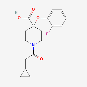 molecular formula C17H20FNO4 B5474621 1-(cyclopropylacetyl)-4-(2-fluorophenoxy)piperidine-4-carboxylic acid 