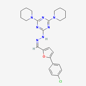 N-[(Z)-[5-(4-chlorophenyl)furan-2-yl]methylideneamino]-4,6-di(piperidin-1-yl)-1,3,5-triazin-2-amine