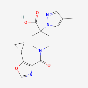 1-[(5-cyclopropyl-1,3-oxazol-4-yl)carbonyl]-4-(4-methyl-1H-pyrazol-1-yl)piperidine-4-carboxylic acid