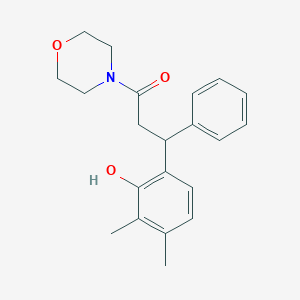 molecular formula C21H25NO3 B5474649 2,3-dimethyl-6-[3-(4-morpholinyl)-3-oxo-1-phenylpropyl]phenol 