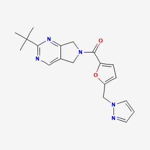 molecular formula C19H21N5O2 B5474659 2-tert-butyl-6-[5-(1H-pyrazol-1-ylmethyl)-2-furoyl]-6,7-dihydro-5H-pyrrolo[3,4-d]pyrimidine 