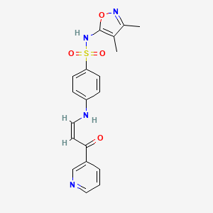 molecular formula C19H18N4O4S B5474700 N-(3,4-dimethyl-1,2-oxazol-5-yl)-4-[[(Z)-3-oxo-3-pyridin-3-ylprop-1-enyl]amino]benzenesulfonamide 