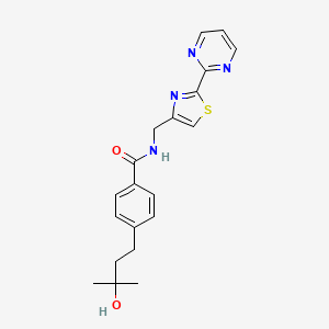 4-(3-hydroxy-3-methylbutyl)-N-{[2-(2-pyrimidinyl)-1,3-thiazol-4-yl]methyl}benzamide