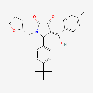 molecular formula C27H31NO4 B5474756 (4E)-5-(4-tert-butylphenyl)-4-[hydroxy-(4-methylphenyl)methylidene]-1-(oxolan-2-ylmethyl)pyrrolidine-2,3-dione 