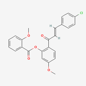 molecular formula C24H19ClO5 B5474775 2-[3-(4-chlorophenyl)acryloyl]-5-methoxyphenyl 2-methoxybenzoate 