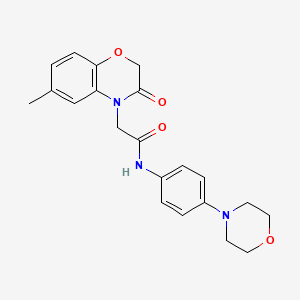 molecular formula C21H23N3O4 B5474810 2-(6-methyl-3-oxo-2,3-dihydro-4H-1,4-benzoxazin-4-yl)-N-(4-morpholin-4-ylphenyl)acetamide 