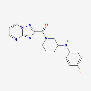 molecular formula C17H17FN6O B5474845 N-(4-fluorophenyl)-1-([1,2,4]triazolo[1,5-a]pyrimidin-2-ylcarbonyl)-3-piperidinamine 