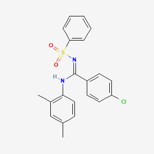 molecular formula C21H19ClN2O2S B5474851 4-chloro-N-(2,4-dimethylphenyl)-N'-(phenylsulfonyl)benzenecarboximidamide 