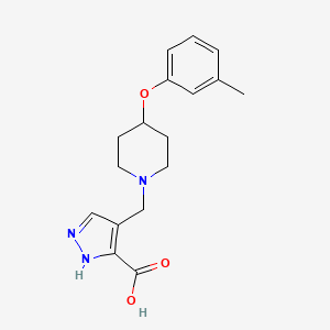 4-{[4-(3-methylphenoxy)piperidin-1-yl]methyl}-1H-pyrazole-3-carboxylic acid