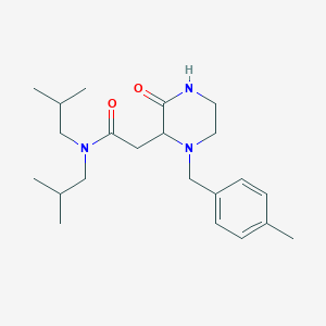 molecular formula C22H35N3O2 B5474876 N,N-diisobutyl-2-[1-(4-methylbenzyl)-3-oxo-2-piperazinyl]acetamide 