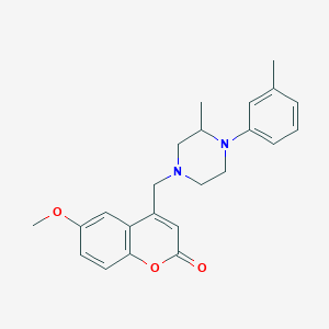 6-methoxy-4-{[3-methyl-4-(3-methylphenyl)piperazin-1-yl]methyl}-2H-chromen-2-one