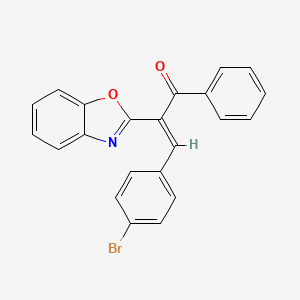 molecular formula C22H14BrNO2 B5474951 2-(1,3-benzoxazol-2-yl)-3-(4-bromophenyl)-1-phenyl-2-propen-1-one 