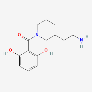 molecular formula C14H20N2O3 B5474959 2-{[3-(2-aminoethyl)-1-piperidinyl]carbonyl}-1,3-benzenediol hydrochloride 