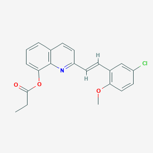 molecular formula C21H18ClNO3 B5474989 2-[2-(5-chloro-2-methoxyphenyl)vinyl]-8-quinolinyl propionate 