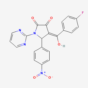 molecular formula C21H13FN4O5 B5475001 4-(4-fluorobenzoyl)-3-hydroxy-5-(4-nitrophenyl)-1-(2-pyrimidinyl)-1,5-dihydro-2H-pyrrol-2-one 