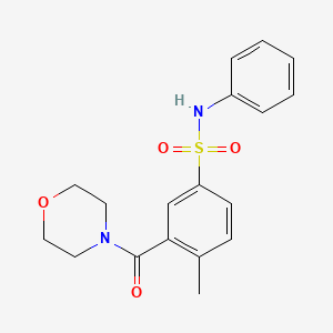 molecular formula C18H20N2O4S B5475022 4-methyl-3-(morpholine-4-carbonyl)-N-phenylbenzenesulfonamide 