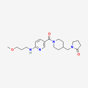 molecular formula C20H30N4O3 B5475035 1-{[1-({6-[(3-methoxypropyl)amino]pyridin-3-yl}carbonyl)piperidin-4-yl]methyl}pyrrolidin-2-one 