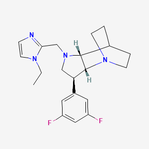 (2R*,3S*,6R*)-3-(3,5-difluorophenyl)-5-[(1-ethyl-1H-imidazol-2-yl)methyl]-1,5-diazatricyclo[5.2.2.0~2,6~]undecane