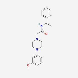 molecular formula C21H27N3O2 B5475046 2-[4-(3-methoxyphenyl)piperazin-1-yl]-N-(1-phenylethyl)acetamide 