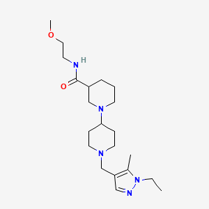 molecular formula C21H37N5O2 B5475064 1'-[(1-ethyl-5-methyl-1H-pyrazol-4-yl)methyl]-N-(2-methoxyethyl)-1,4'-bipiperidine-3-carboxamide 