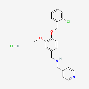 molecular formula C21H22Cl2N2O2 B5475070 N-[[4-[(2-chlorophenyl)methoxy]-3-methoxyphenyl]methyl]-1-pyridin-4-ylmethanamine;hydrochloride 