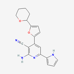 2-amino-6-(1H-pyrrol-2-yl)-4-[5-(tetrahydro-2H-pyran-2-yl)-2-furyl]nicotinonitrile