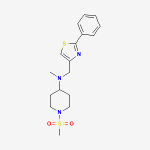 molecular formula C17H23N3O2S2 B5475092 N-methyl-1-(methylsulfonyl)-N-[(2-phenyl-1,3-thiazol-4-yl)methyl]piperidin-4-amine 