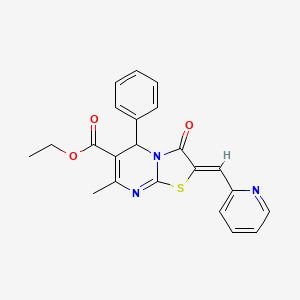 ethyl (2Z)-7-methyl-3-oxo-5-phenyl-2-(pyridin-2-ylmethylidene)-5H-[1,3]thiazolo[3,2-a]pyrimidine-6-carboxylate