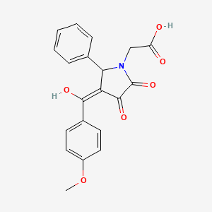 molecular formula C20H17NO6 B5475106 [3-hydroxy-4-(4-methoxybenzoyl)-2-oxo-5-phenyl-2,5-dihydro-1H-pyrrol-1-yl]acetic acid 