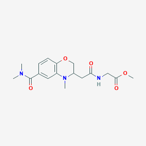 molecular formula C17H23N3O5 B5475115 methyl [({6-[(dimethylamino)carbonyl]-4-methyl-3,4-dihydro-2H-1,4-benzoxazin-3-yl}acetyl)amino]acetate 