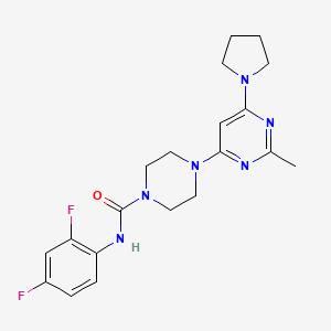 molecular formula C20H24F2N6O B5475122 N-(2,4-difluorophenyl)-4-[2-methyl-6-(1-pyrrolidinyl)-4-pyrimidinyl]-1-piperazinecarboxamide 