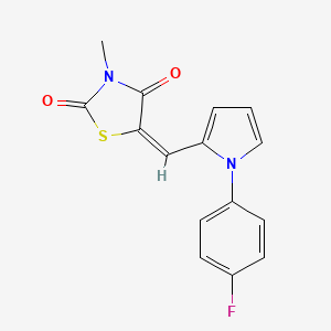 molecular formula C15H11FN2O2S B5475123 5-{[1-(4-fluorophenyl)-1H-pyrrol-2-yl]methylene}-3-methyl-1,3-thiazolidine-2,4-dione 