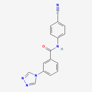 molecular formula C16H11N5O B5475141 N-(4-cyanophenyl)-3-(1,2,4-triazol-4-yl)benzamide 