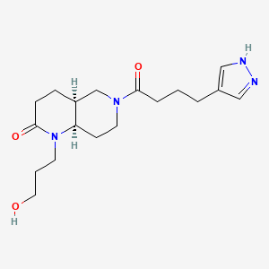 (4aS*,8aR*)-1-(3-hydroxypropyl)-6-[4-(1H-pyrazol-4-yl)butanoyl]octahydro-1,6-naphthyridin-2(1H)-one