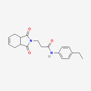 molecular formula C19H22N2O3 B5475199 3-(1,3-dioxo-3a,4,7,7a-tetrahydroisoindol-2-yl)-N-(4-ethylphenyl)propanamide 