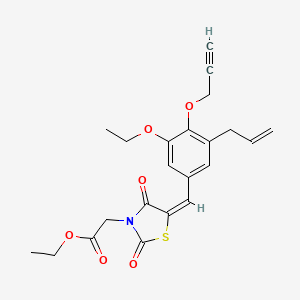 molecular formula C22H23NO6S B5475202 ethyl {(5E)-5-[3-ethoxy-5-(prop-2-en-1-yl)-4-(prop-2-yn-1-yloxy)benzylidene]-2,4-dioxo-1,3-thiazolidin-3-yl}acetate 