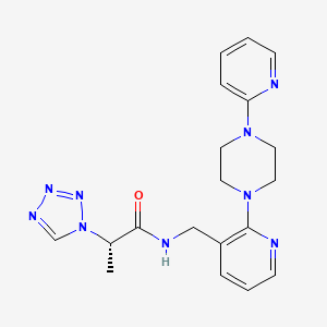 (2S)-N-{[2-(4-pyridin-2-ylpiperazin-1-yl)pyridin-3-yl]methyl}-2-(1H-tetrazol-1-yl)propanamide