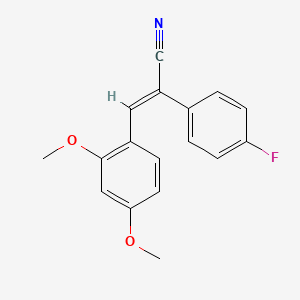 (E)-3-(2,4-dimethoxyphenyl)-2-(4-fluorophenyl)prop-2-enenitrile