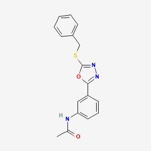 molecular formula C17H15N3O2S B5475231 N-{3-[5-(benzylsulfanyl)-1,3,4-oxadiazol-2-yl]phenyl}acetamide 