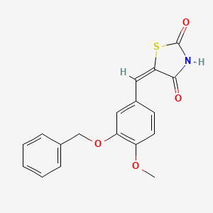 (5E)-5-[(4-methoxy-3-phenylmethoxyphenyl)methylidene]-1,3-thiazolidine-2,4-dione