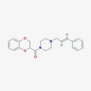 2,3-dihydro-1,4-benzodioxin-3-yl-[4-[(E)-3-phenylprop-2-enyl]piperazin-1-yl]methanone